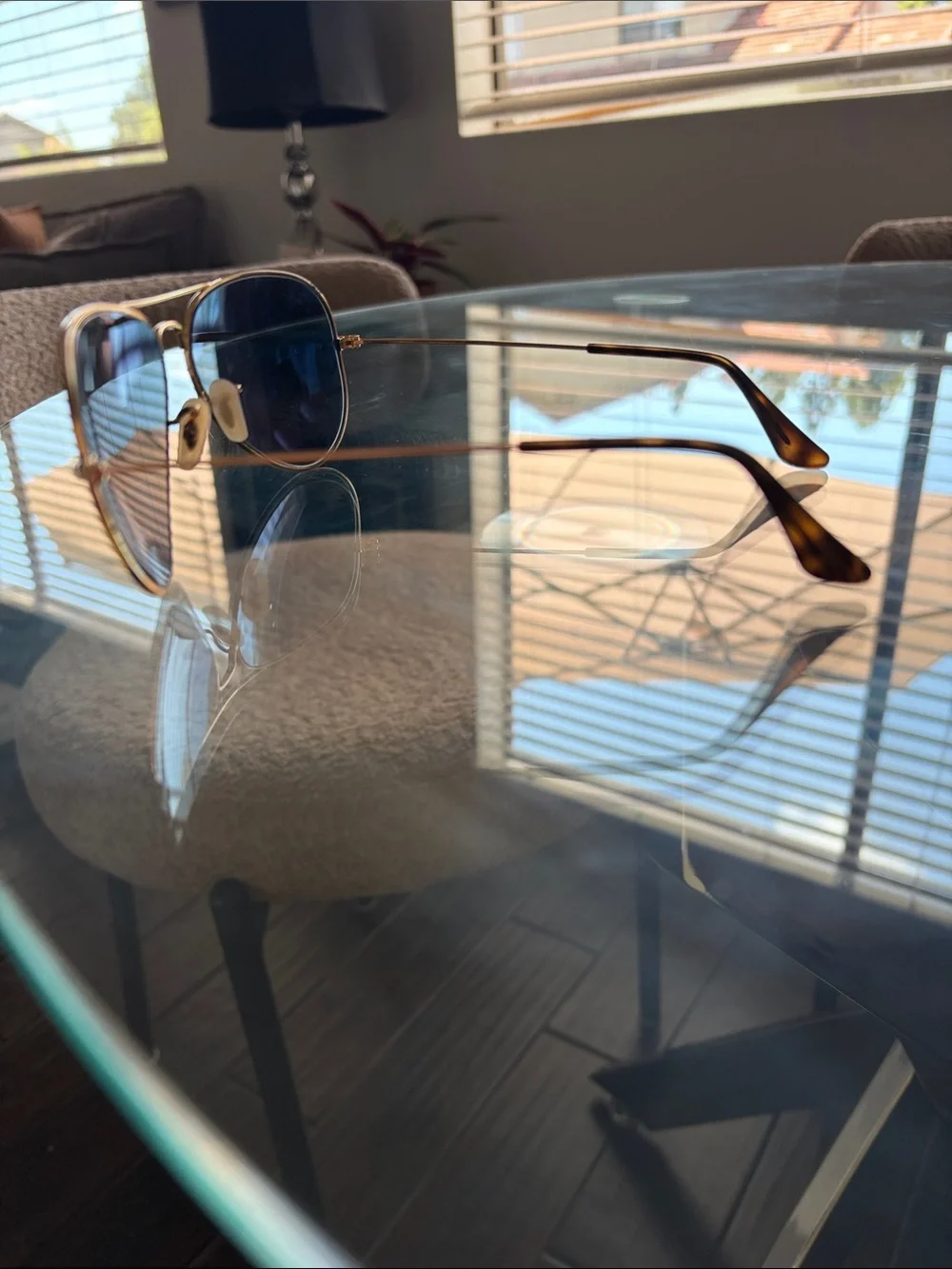 RAY BAN Aviator Metal Frame Sunglasses - Gold with Dark Lenses